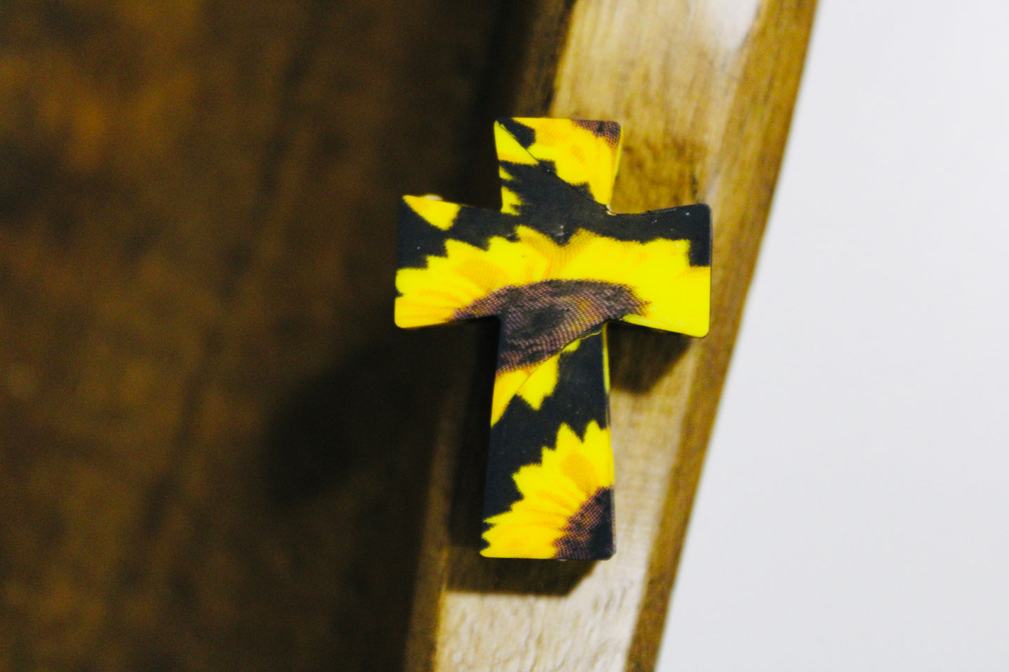 Printed Cross Silicone Focal Bead Multiple Pattern Options