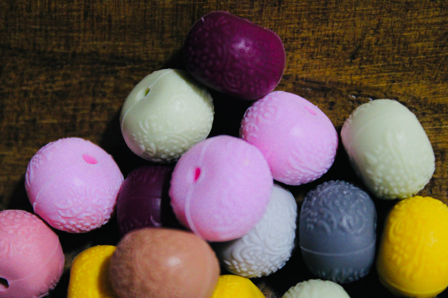Floral Embossed 14mm Silicone Abacus Spacer Bead Mix Color 15 Count Bag