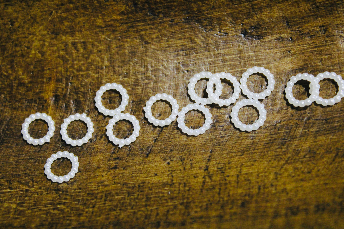White Pearl Wide Mouth Spacer Bead Plastic 50 Count Bag