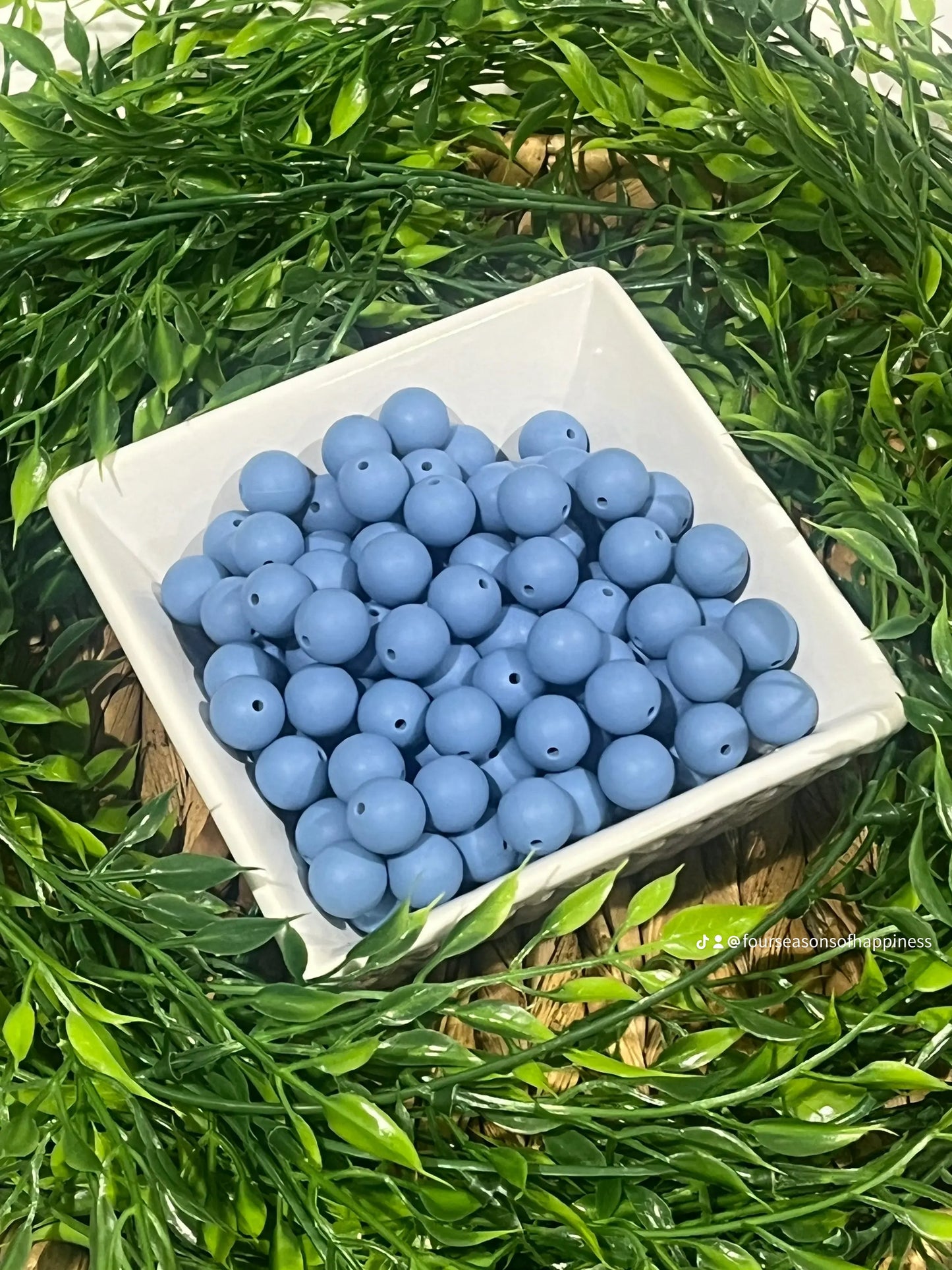 Silicone 15mm Bead Powder Blue