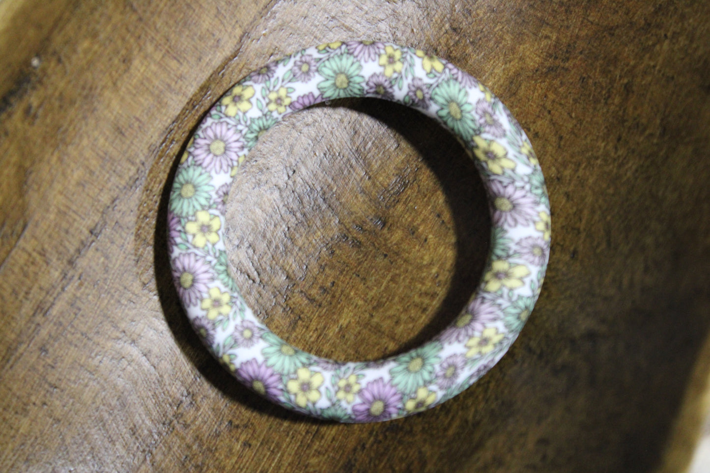 65mm Printed Silicone Ring Bead Multiple Print Options And Mixed Colors