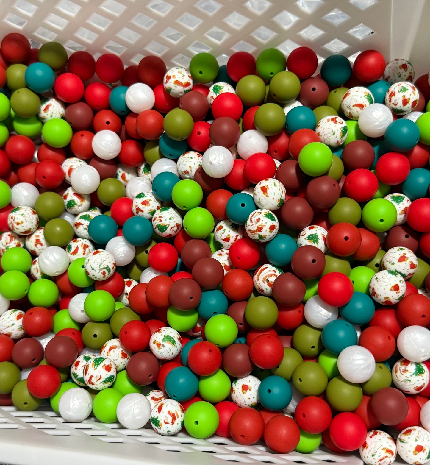 Christmas 19mm Silicone Bead Mix