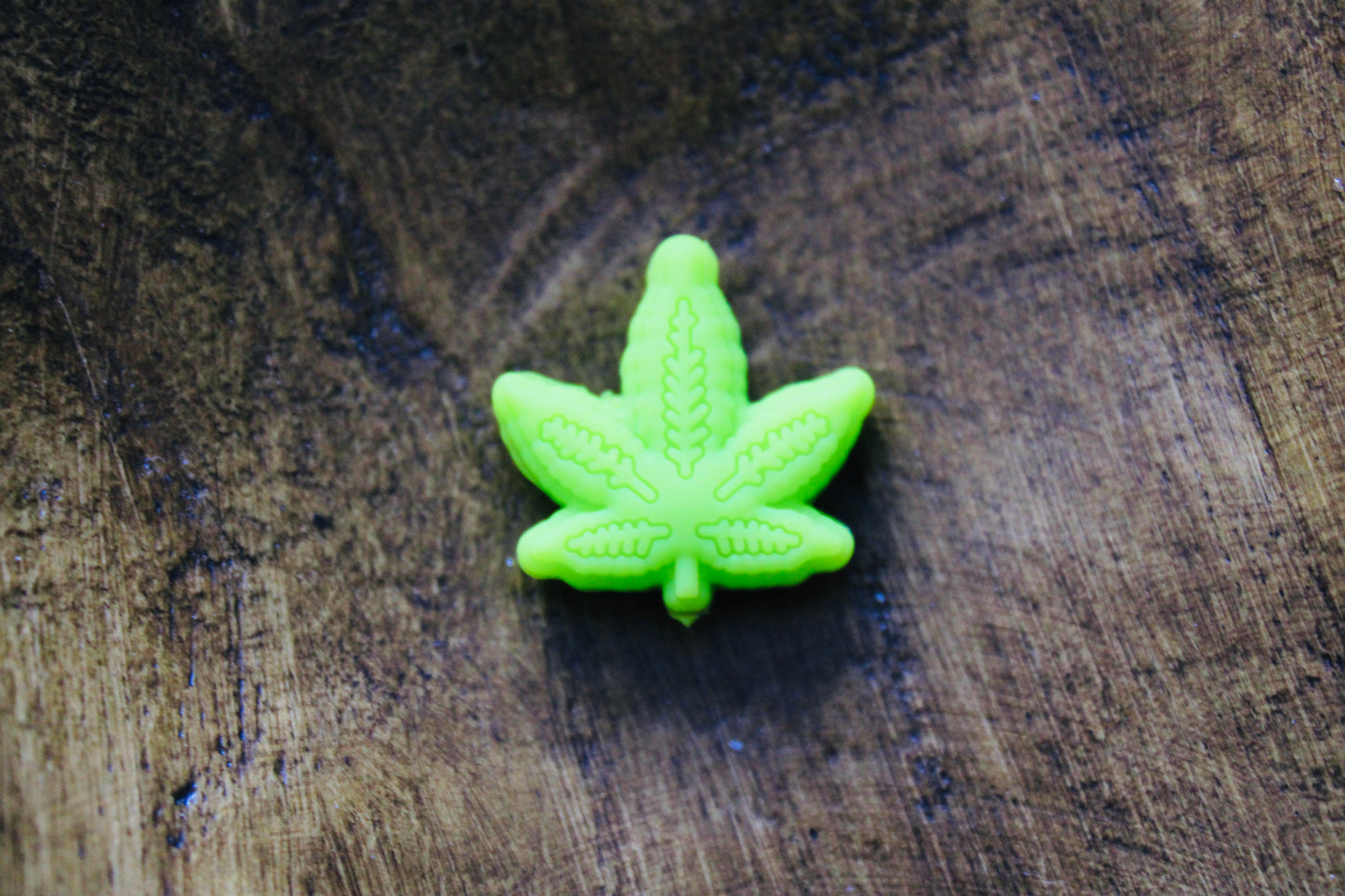 Green Leaf Silicone Focal Bead Lime Green Christmas Green