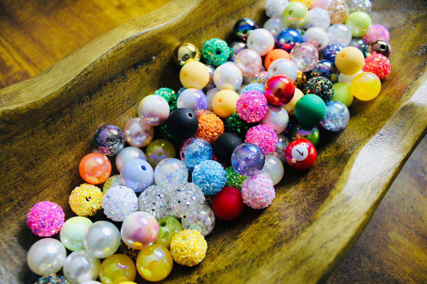 16mm Mixed Acrylic Scoop 35 Count Bead Bag Mixed Color Mixed Pattern