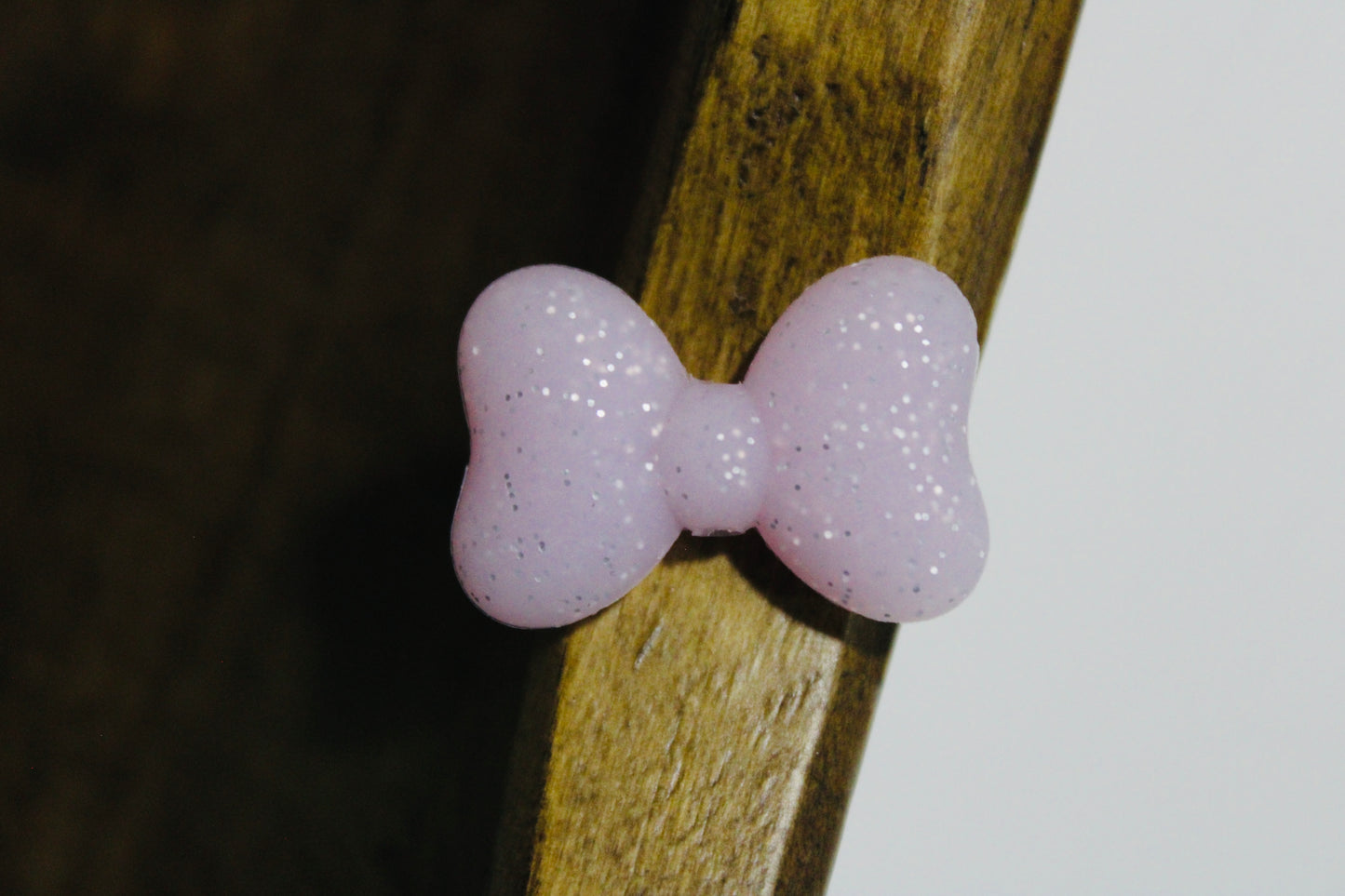 Glitter Glow In The Dark Bow Multiple Color Options Silicone Focal Bead