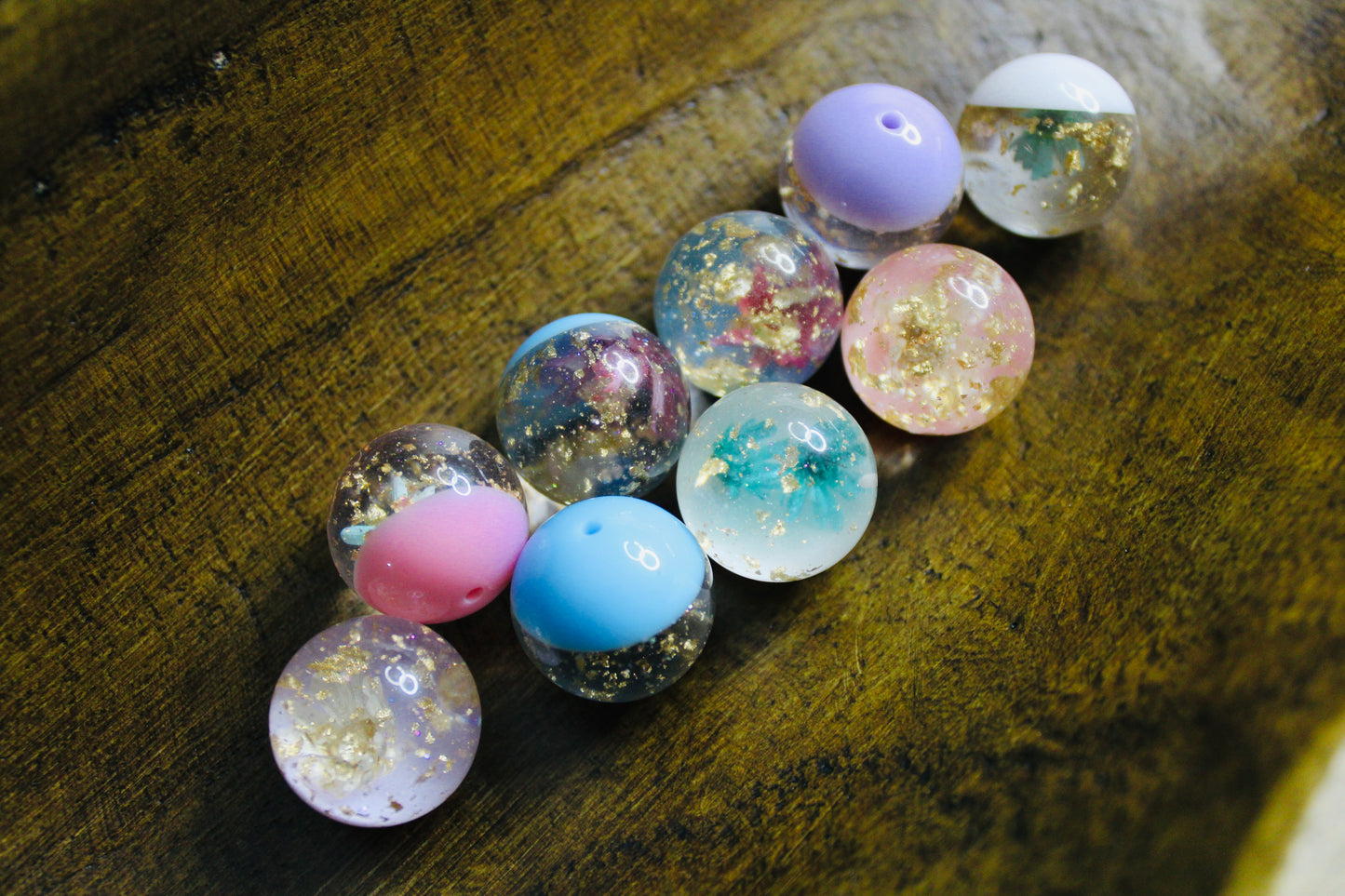 20mm Acrylic Pen Topper Bead Glitter Floral