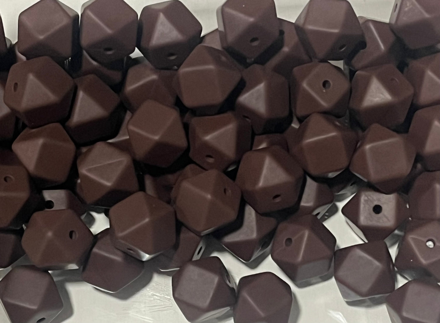 15 count 14mm Hexagon Silicone Solid Color Bead