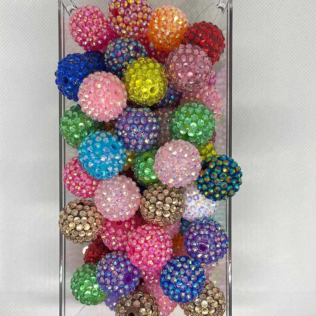 20mm Rhinestone Multicolored 15 Count Bead Mix Pen Beading Crafting Beads