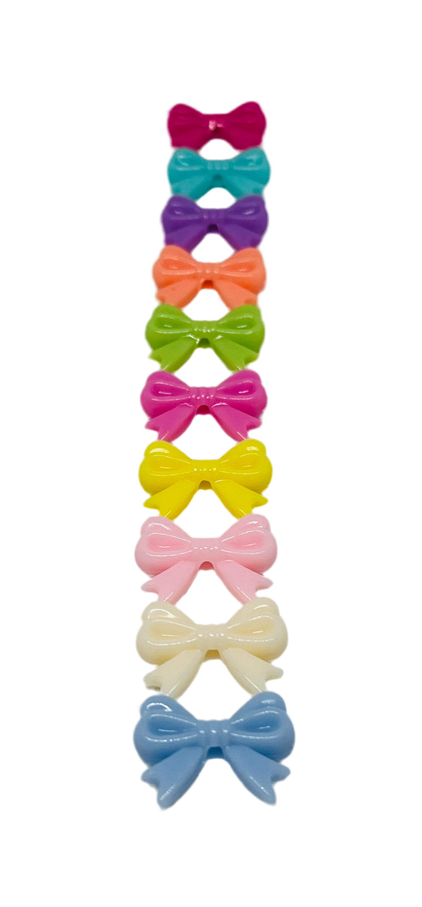 Mixed Color Plastic Mini Bow Spacer Bead 50 Count
