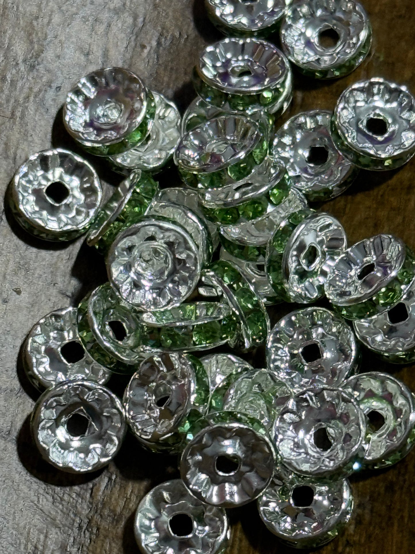 10mm Rhinestone Spacer Bead 50 Count Bag
