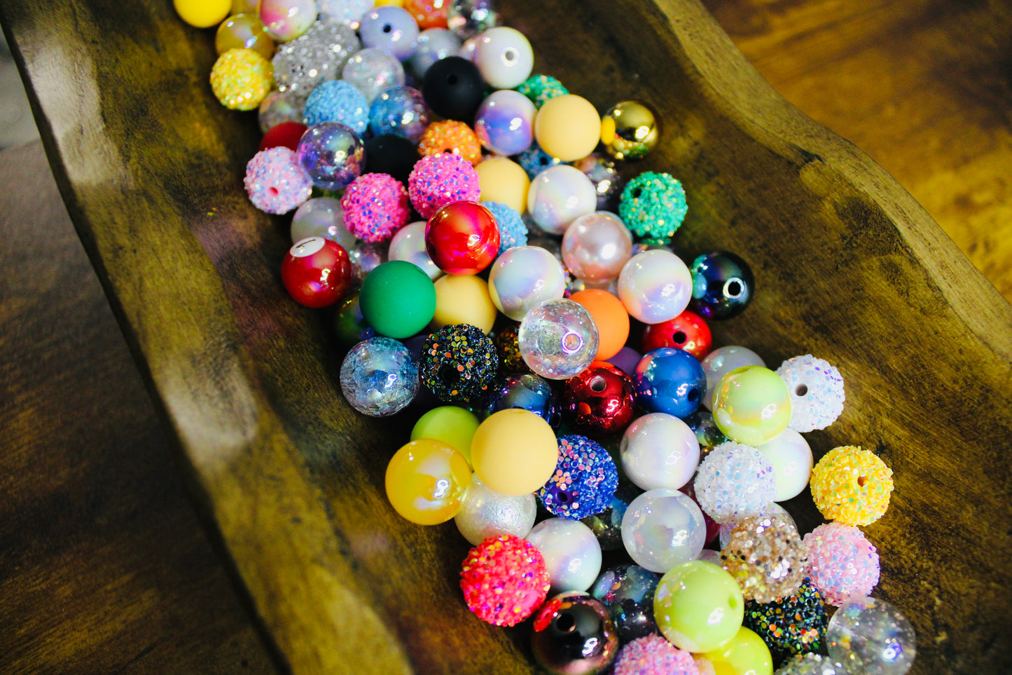 16mm Mixed Acrylic Scoop 35 Count Bead Bag Mixed Color Mixed Pattern