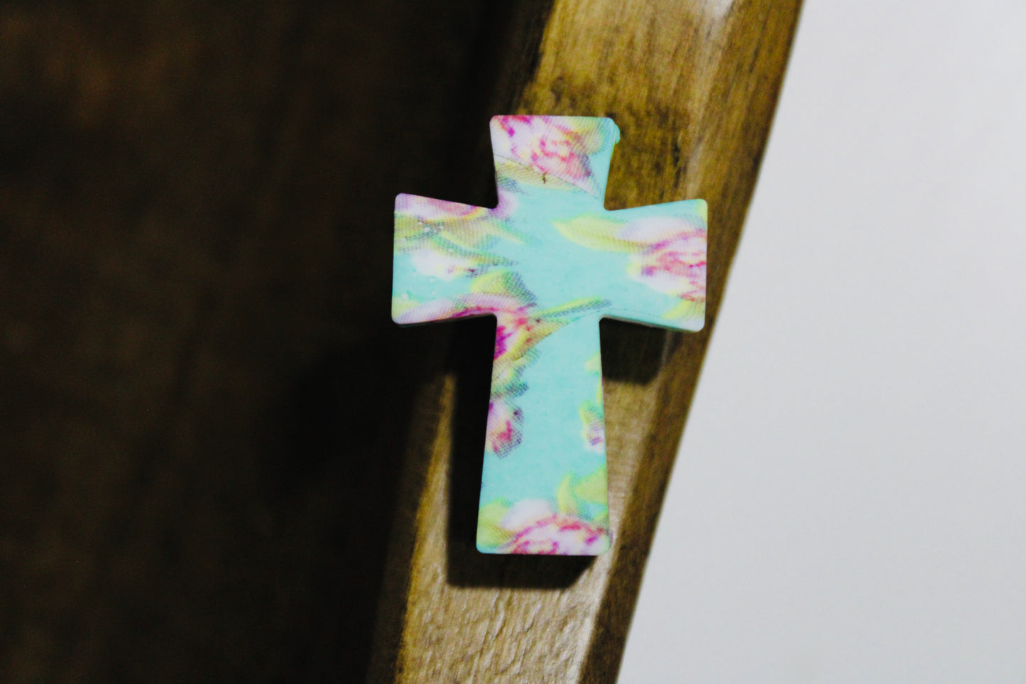 Printed Cross Silicone Focal Bead Multiple Pattern Options