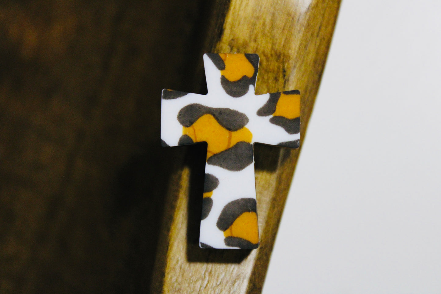 Printed Cross Silicone Focal Bead Multiple Pattern Options