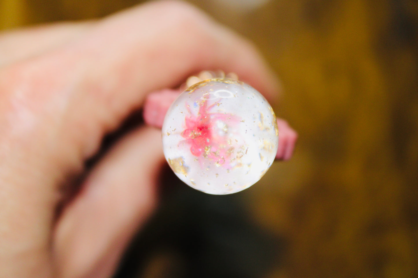 20mm Acrylic Pen Topper Bead Glitter Floral