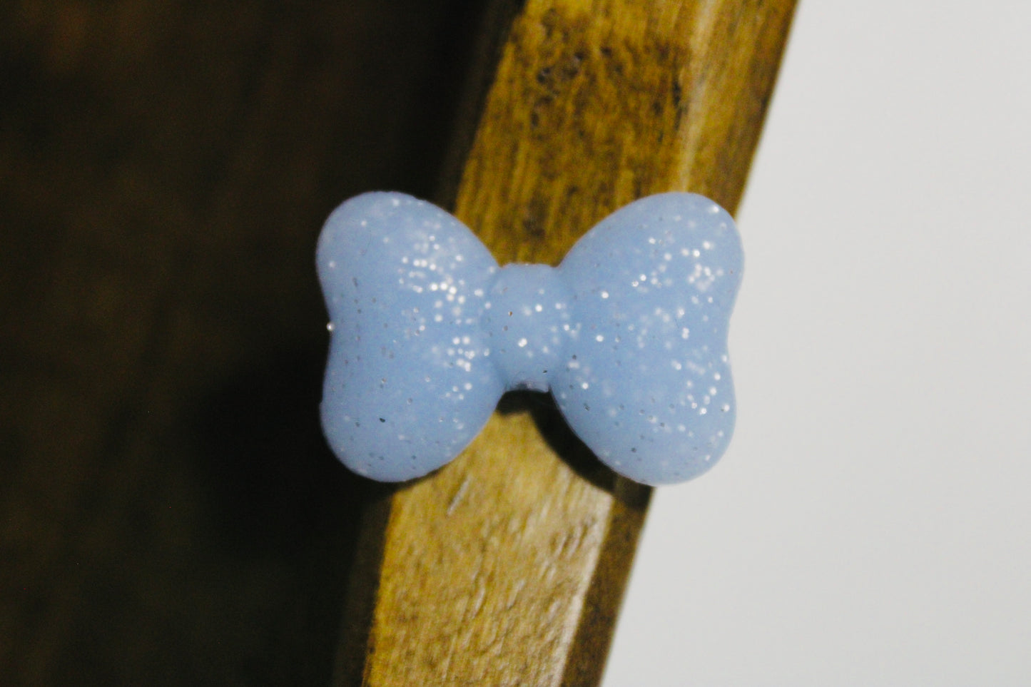 Glitter Glow In The Dark Bow Multiple Color Options Silicone Focal Bead