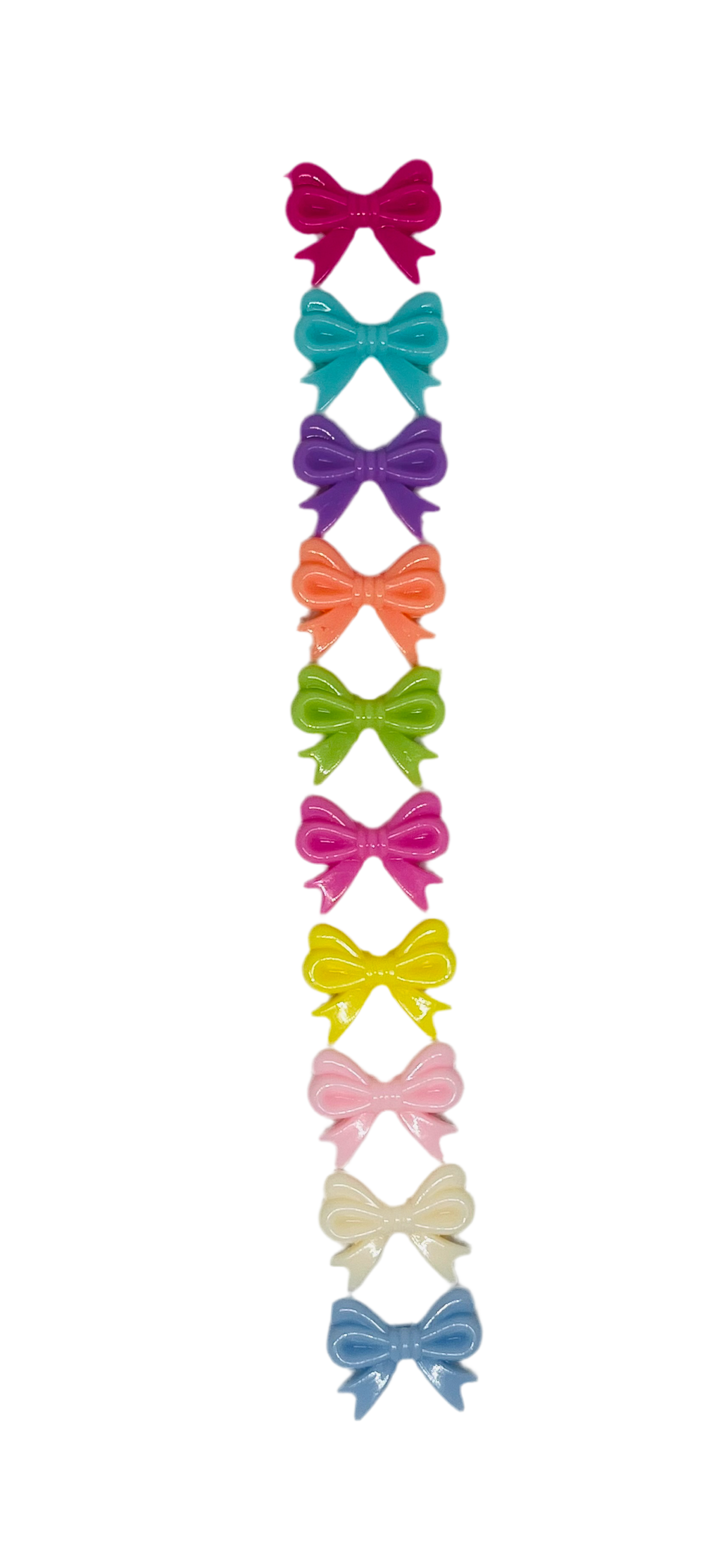 Mixed Color Plastic Mini Bow Spacer Bead 50 Count