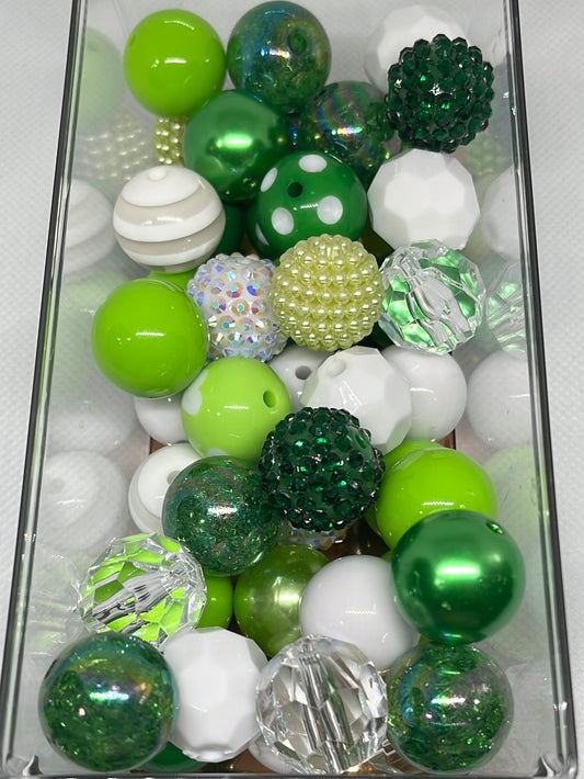 20mm Mix Acrylic Plastic Rhinestone Gems Bubblegum Printed Count Of 20 Bead
