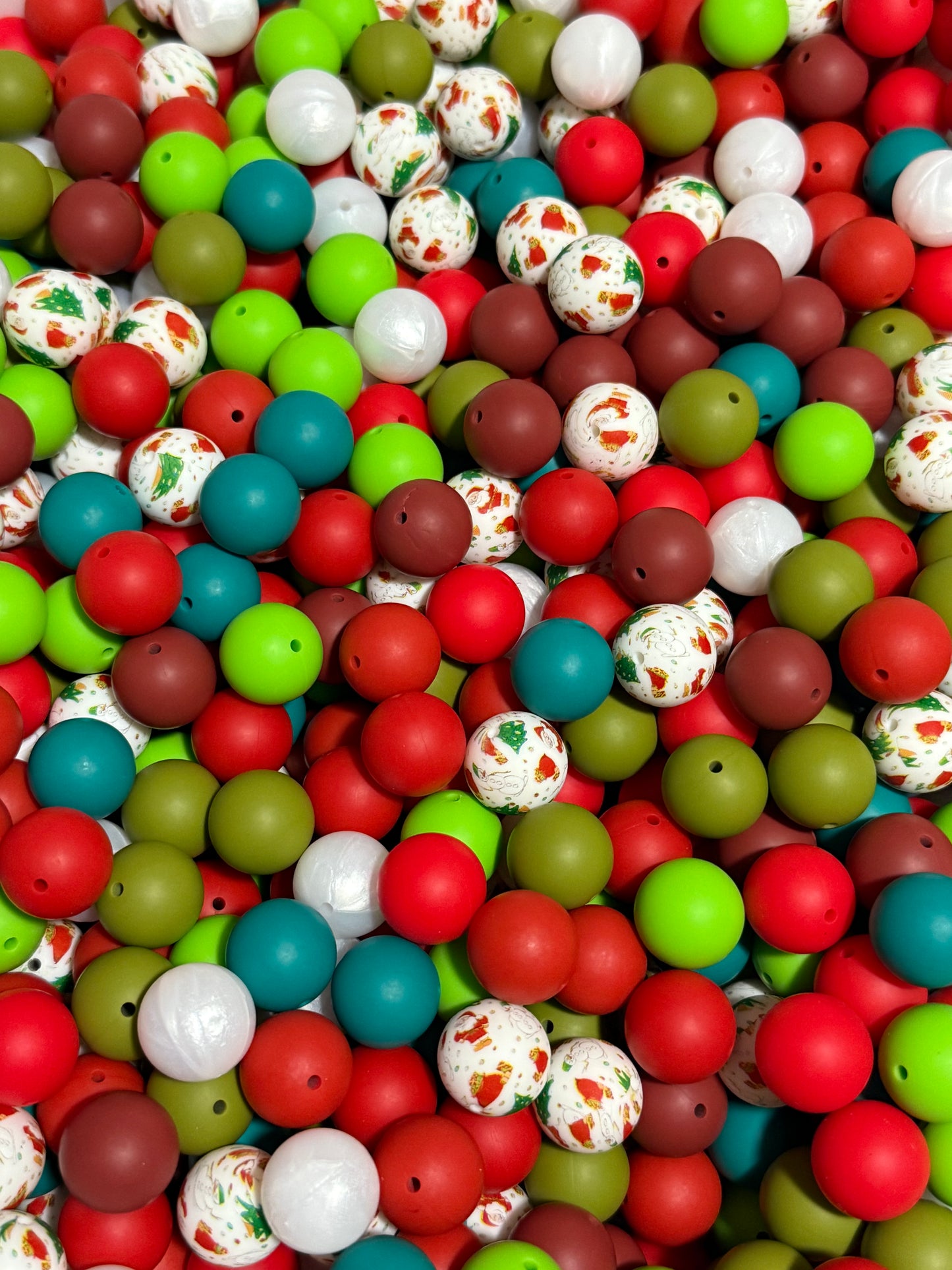 Christmas 19mm Silicone Bead Mix
