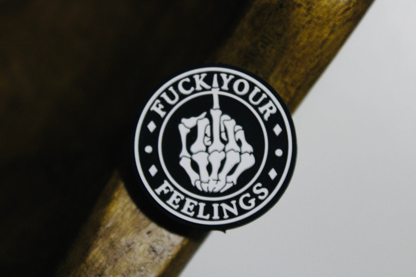 F*** Your Feelings Black And White Silicone Round Focal Bead