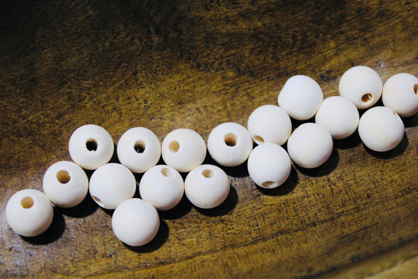 16mm Natural Wood 50 Count Bead Bag