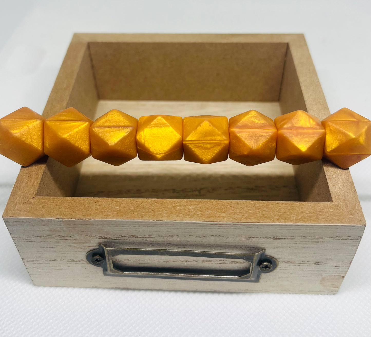 15 count 14mm Hexagon Silicone Solid Color Bead