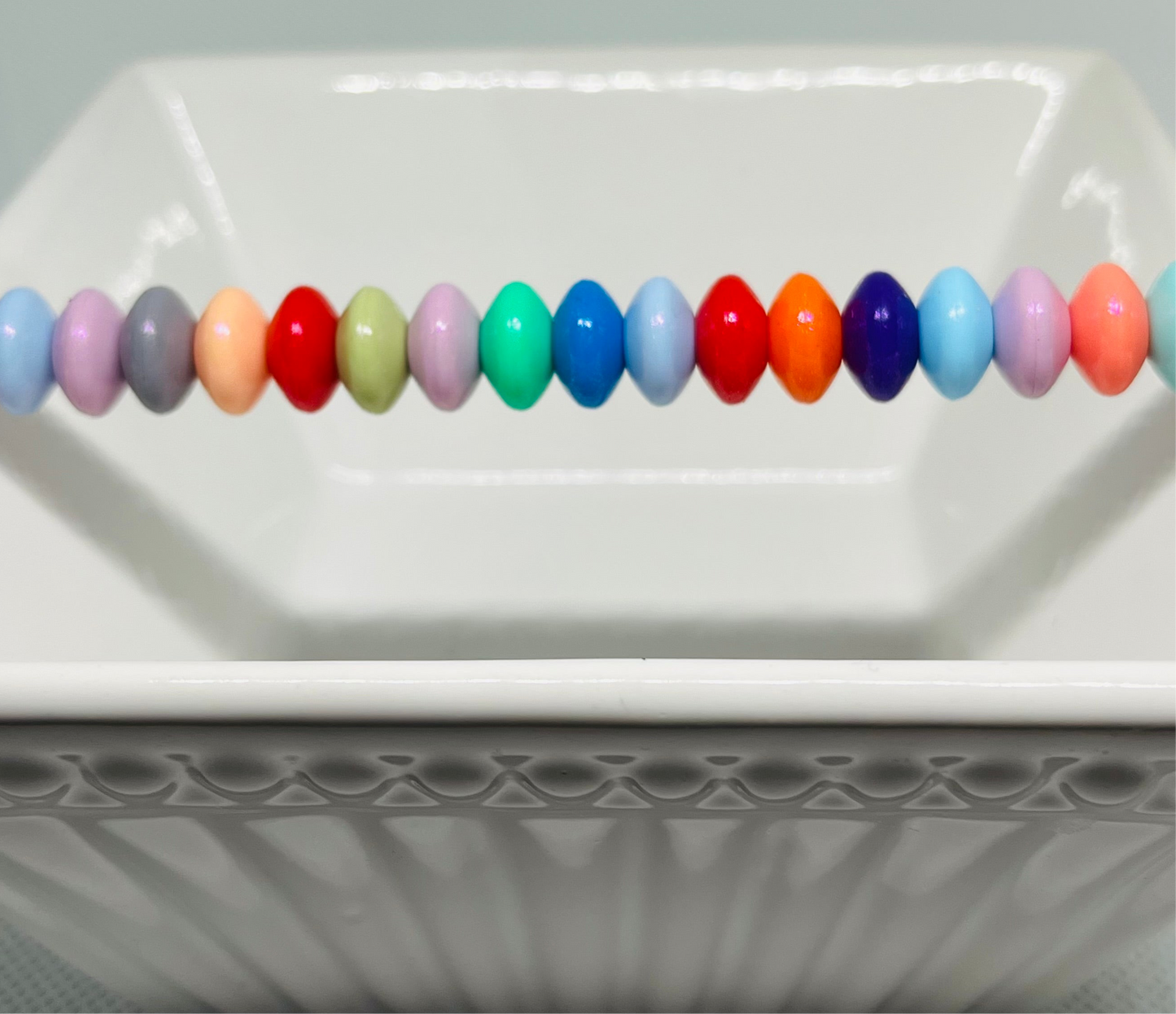 12mm Silicone Opal Lentil Spacer Mixed Color 25 Count Bead Bag