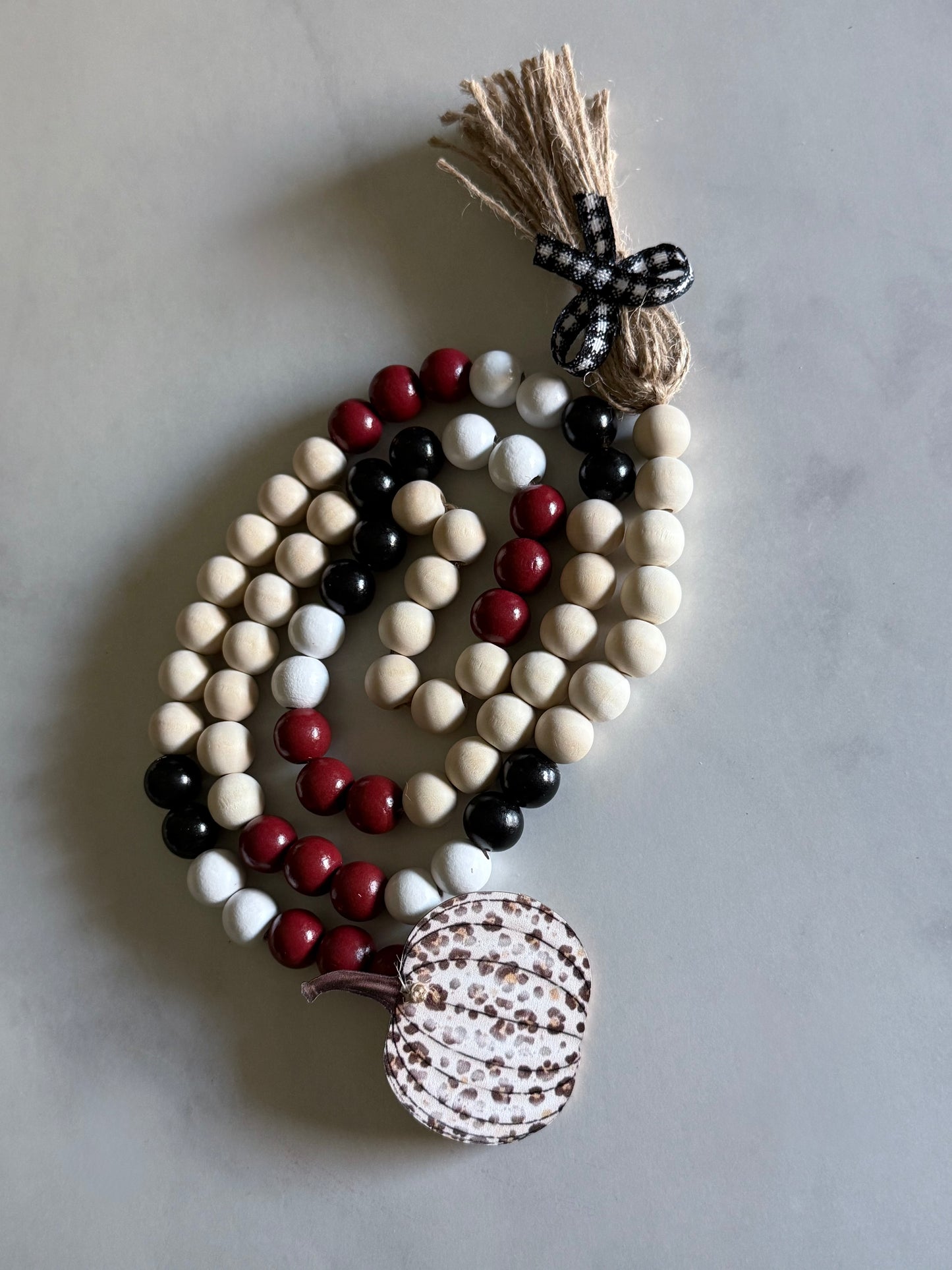 Long Loving 48 Inch Wood Beaded Garland