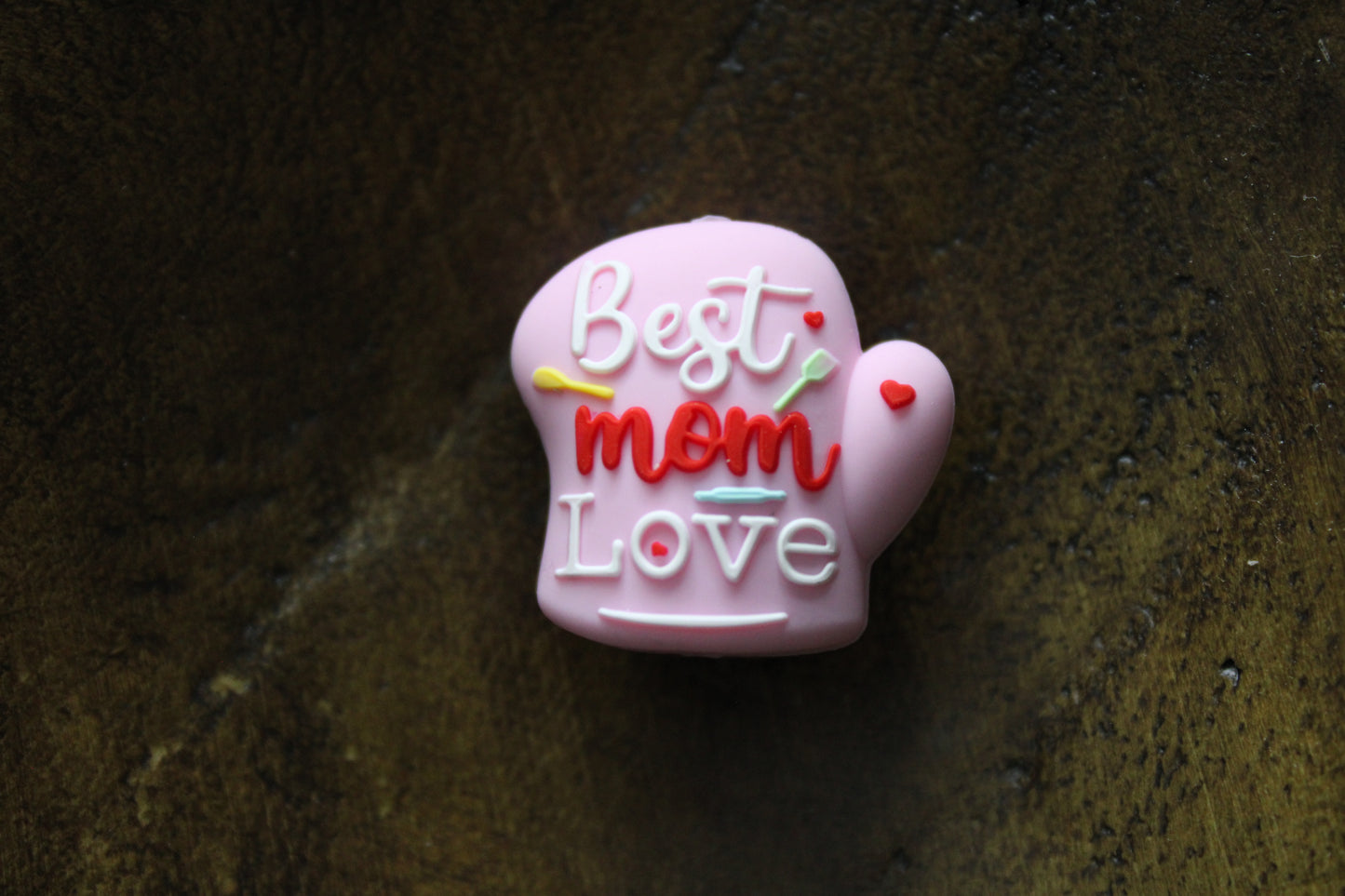 Best Mom Love Silicone Focal Bead Pen Beading Pink White Red