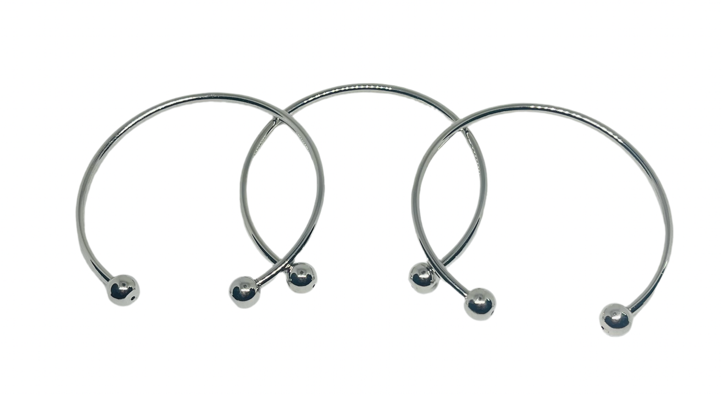 Bead-able Cusp Bracelet Silver Metal
