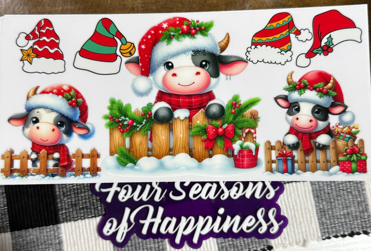 Christmas 16oz UVDTF Decal Transfer Holiday