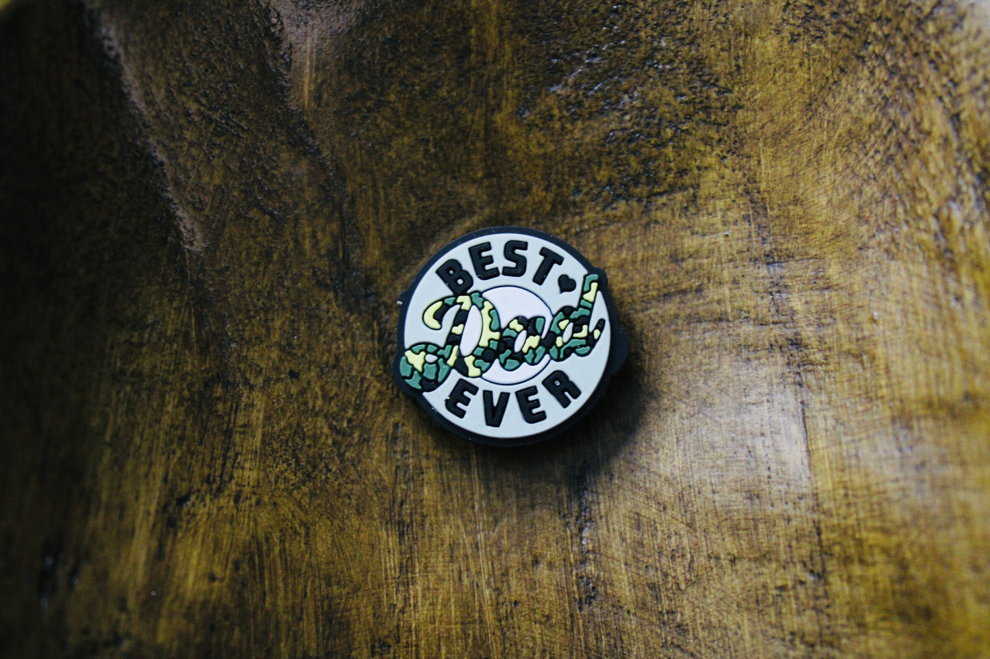 Best Dad Ever Silicone Focal Bead Gray Black Green