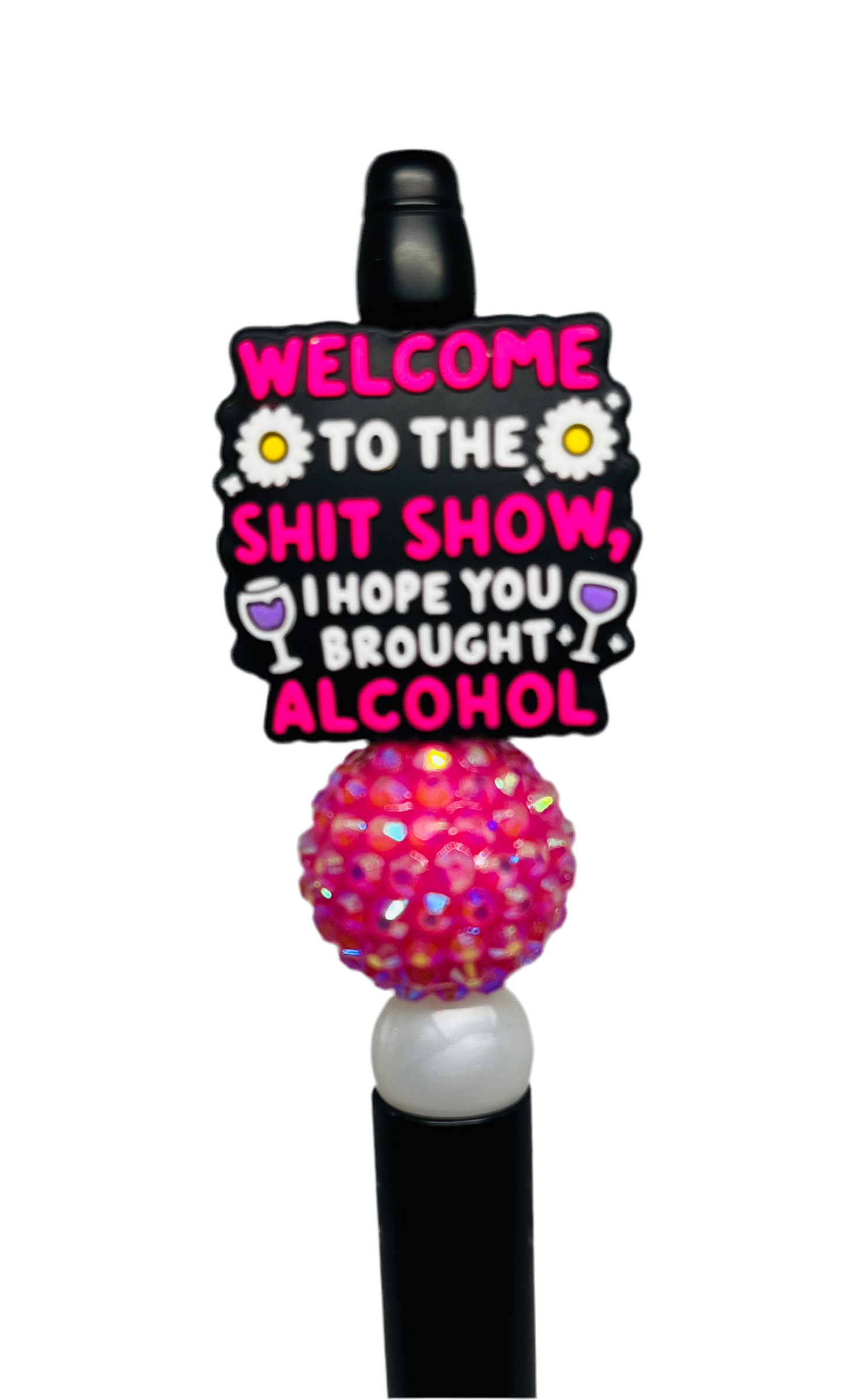 Alcohol Silicone Focal Bead Pink Black Purple White Beading