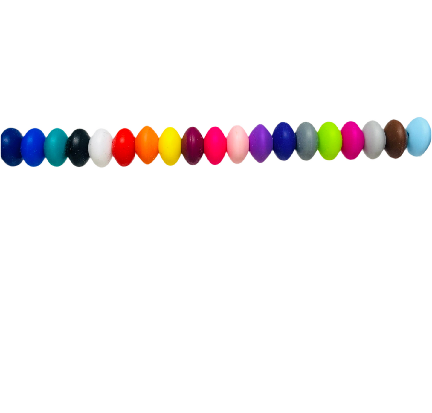 50 Count 12mm Lentil Silicone Spacer Bead
