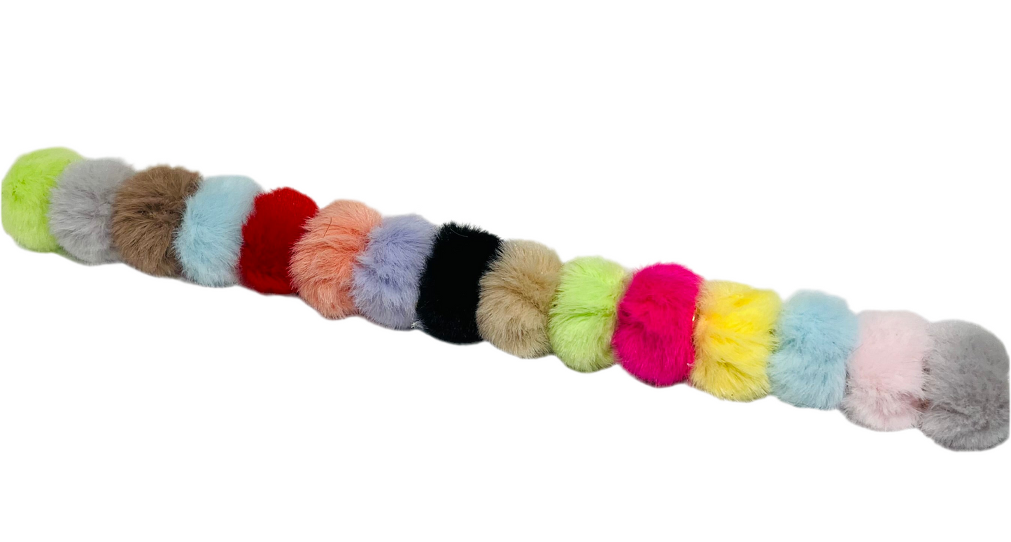 15 Count Wide Mouth Multicolor Fuzzy Spacer Bead Mix