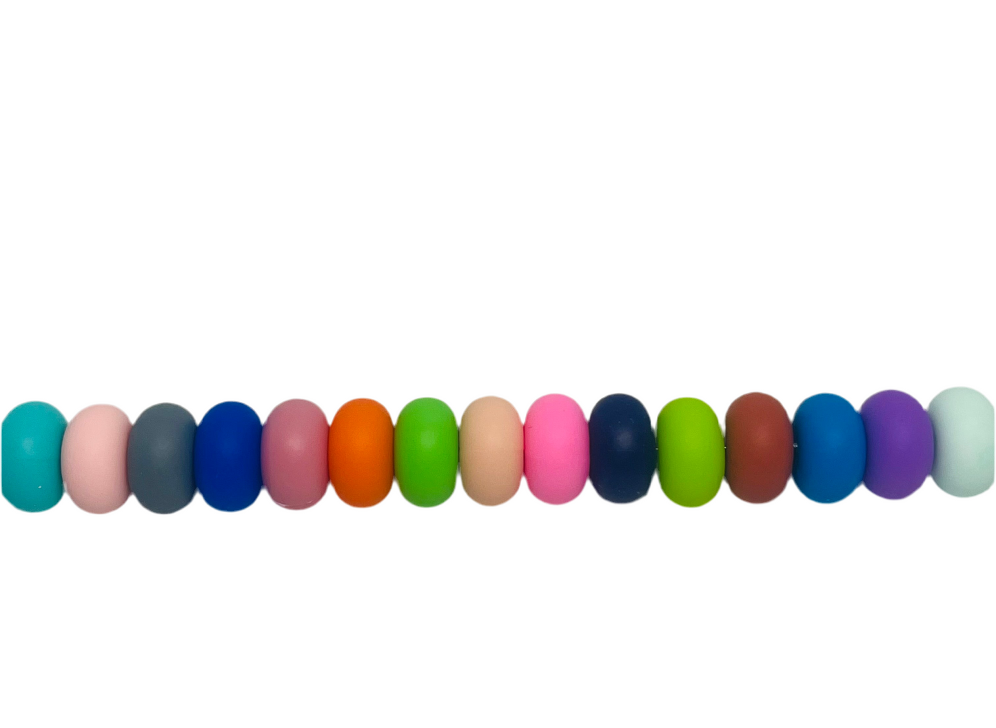 14mm Silicone Abacus (Biscuit) Spacer Bead Multiple Color 25 Count Bead Bag