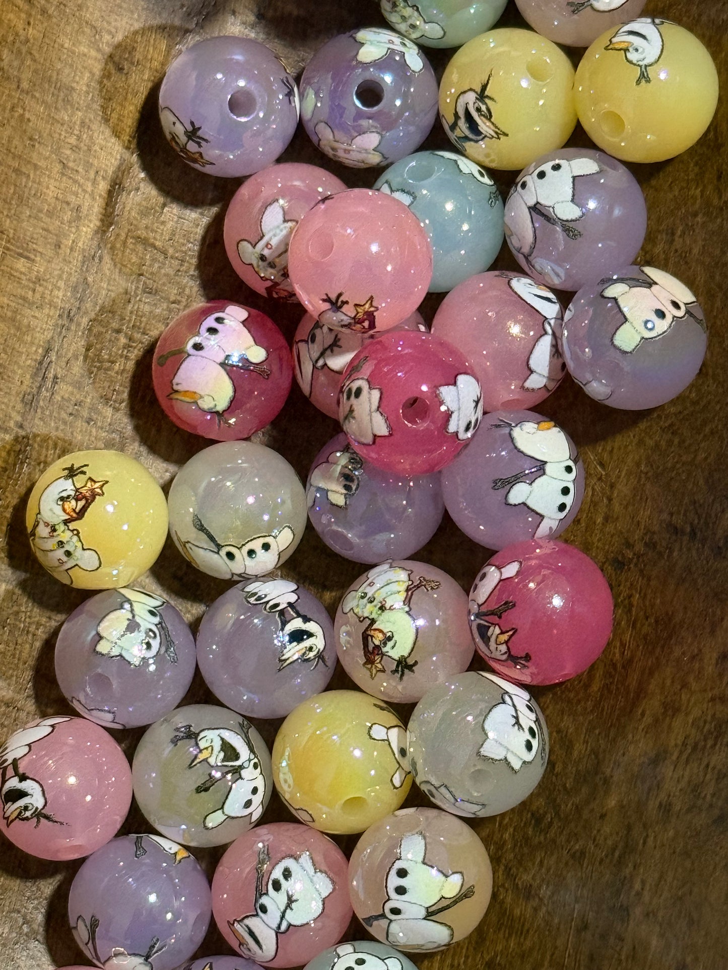 16mm Round Acrylic Bead Halloween Or Christmas 15 Count Bead Mix