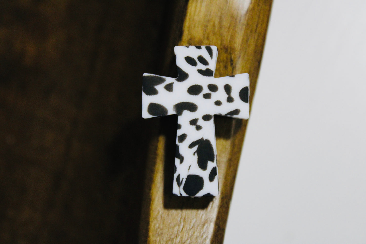 Printed Cross Silicone Focal Bead Multiple Pattern Options