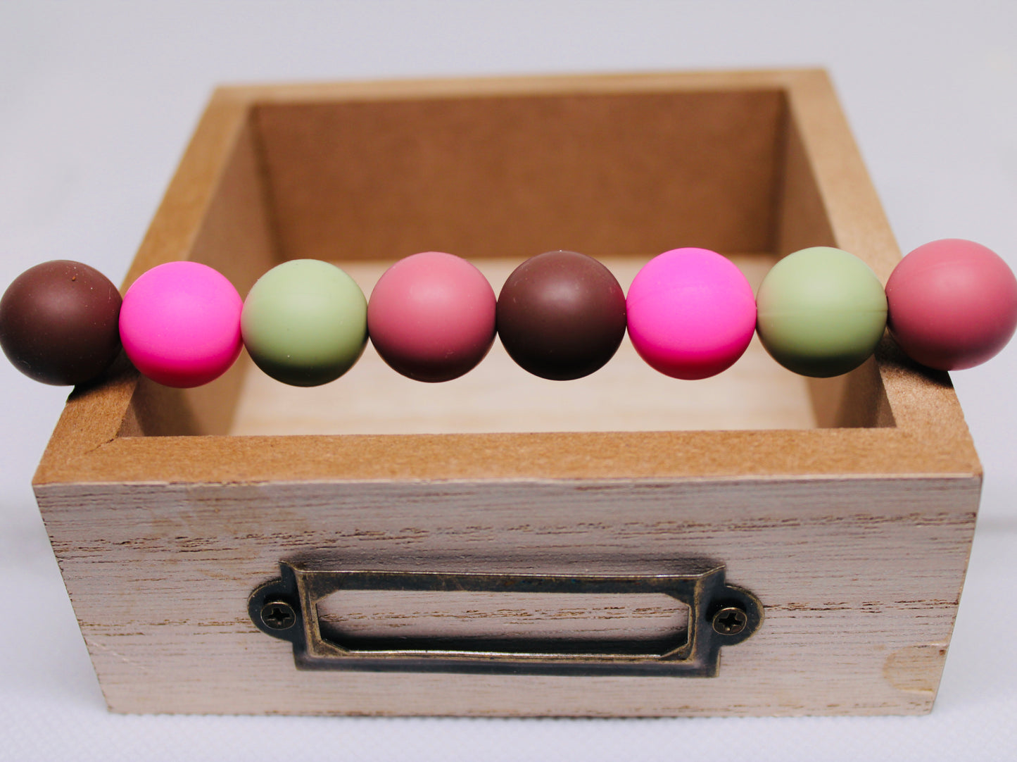 Coffee Shop Bead Mix 60 Count Pack 15mm Silicone Multicolor Beads Pink Dark Pink Matcha Green Coffee Brown Crafting Pen Beading