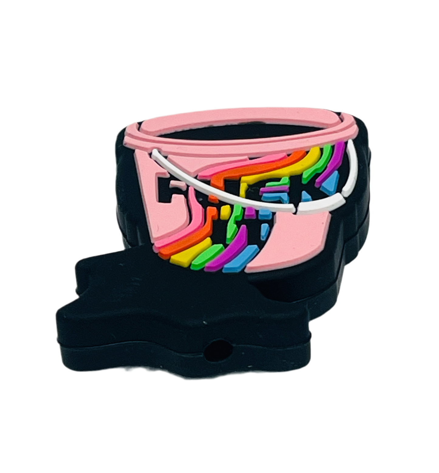 Fuck It Silicone Focal Bead Pink Black Rainbow Color Focal Bead Pen Beading