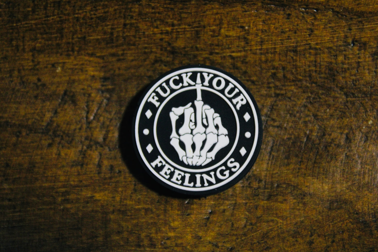 F*** Your Feelings Black And White Silicone Round Focal Bead