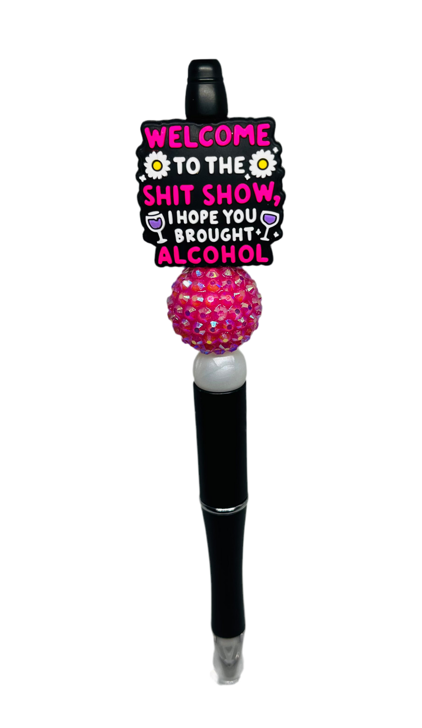 Alcohol Silicone Focal Bead Pink Black Purple White Beading