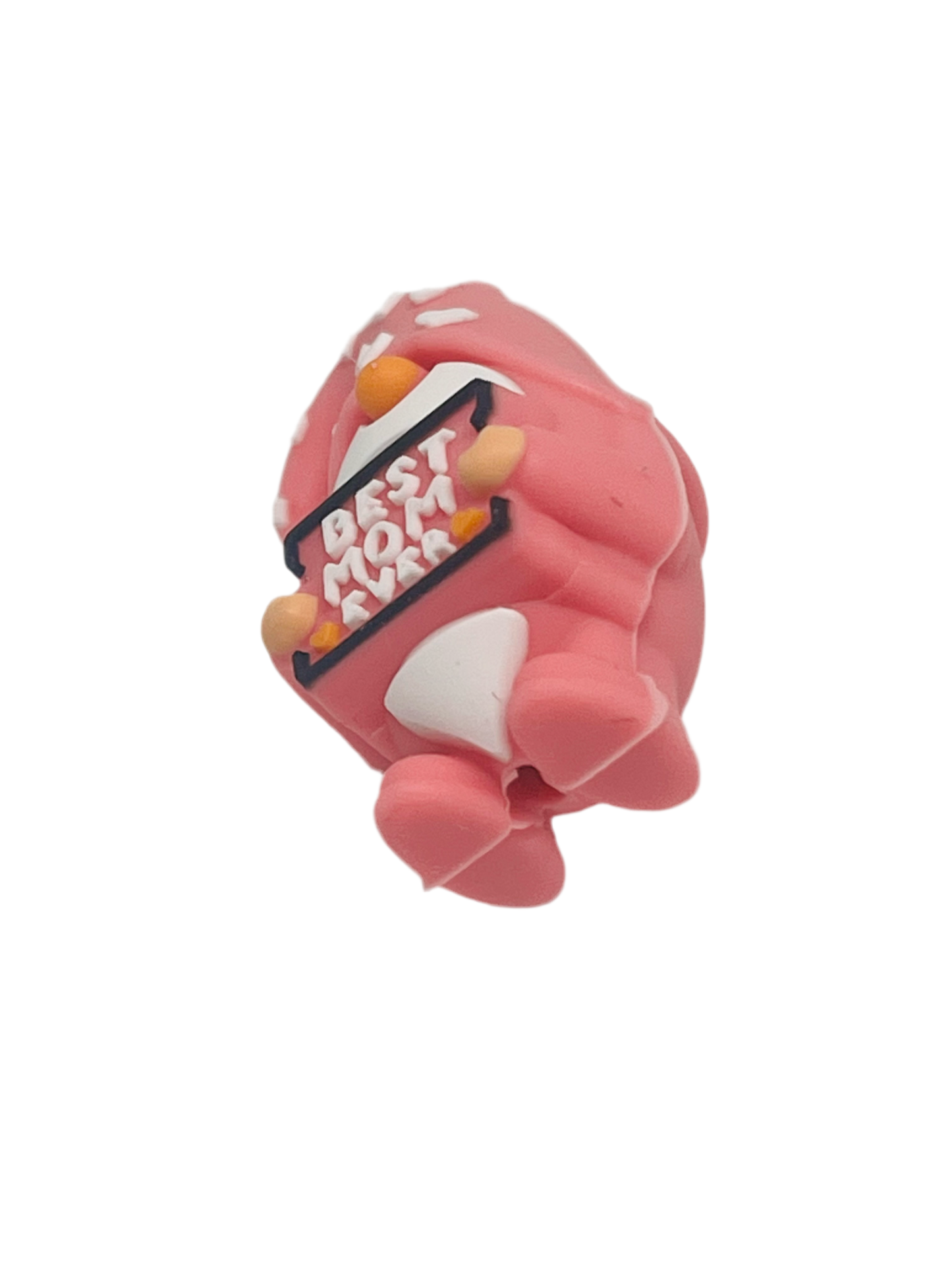 Silicone Focal Bead Best Mom Ever Gnome Focal Pink White