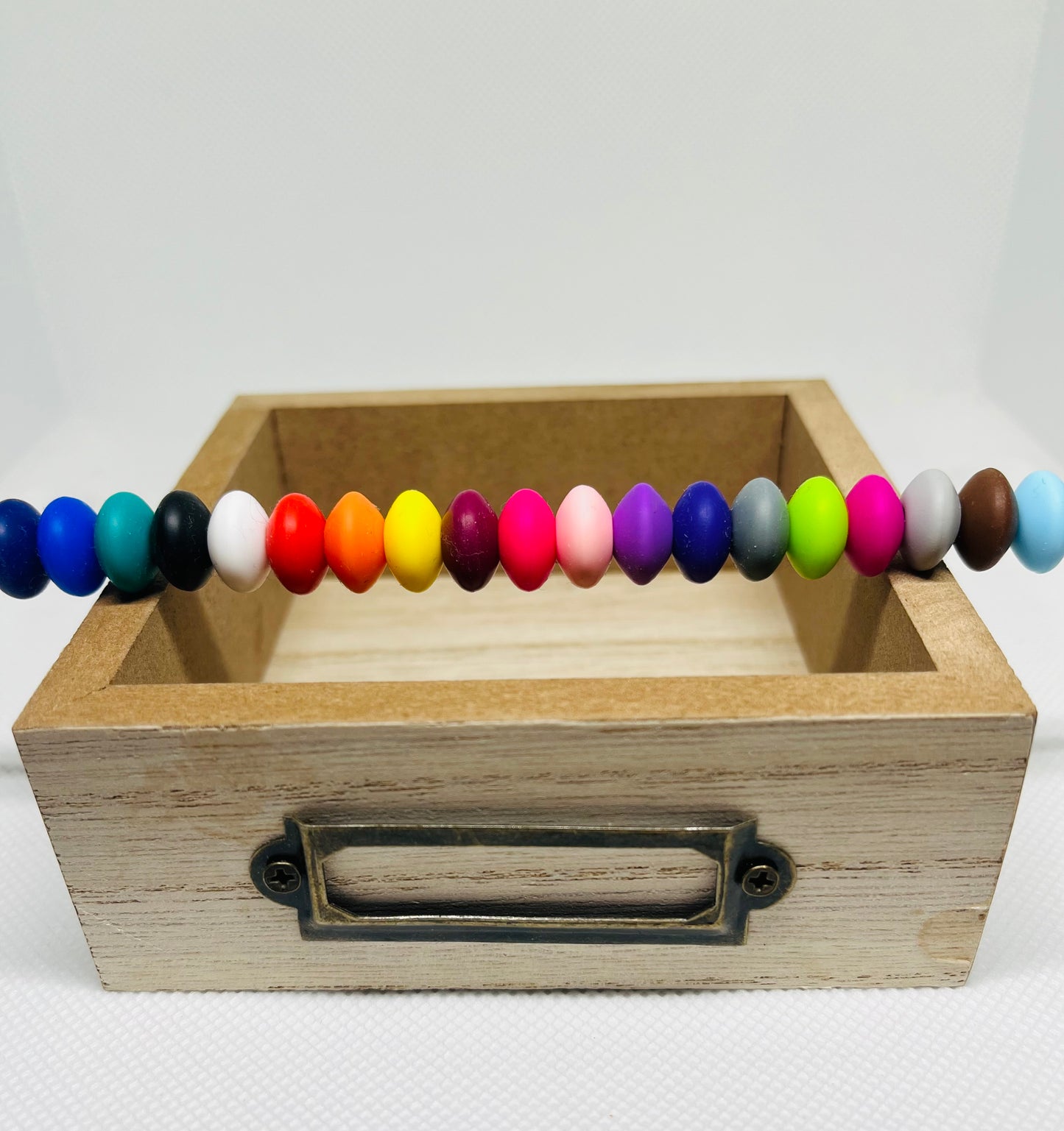 Pack Of 12mm Lentil Silicone Spacer Bead Pen Beading Mixed Multi Color Neutral Colors Crafting