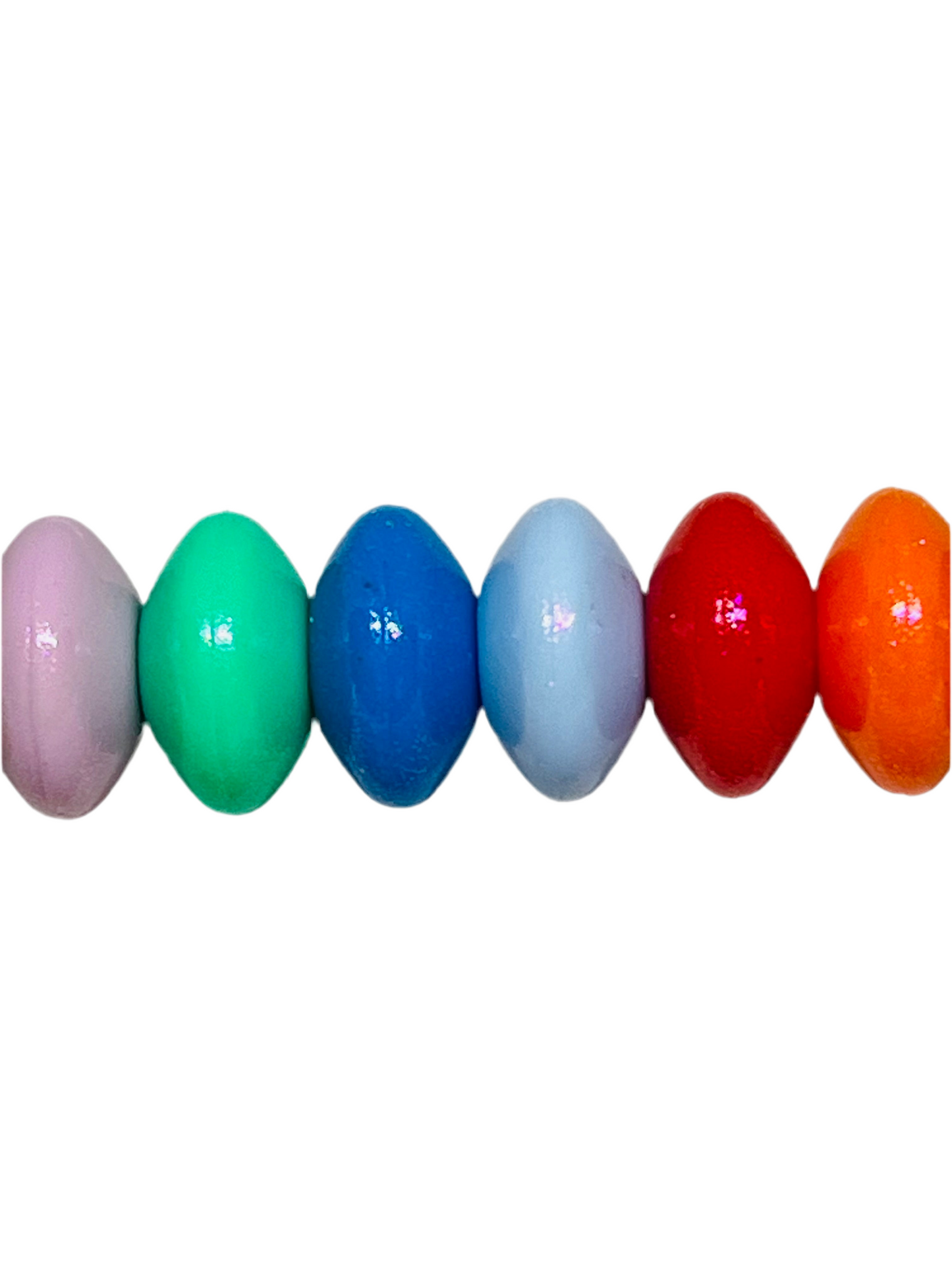 12mm Silicone Opal Lentil Spacer Mixed Color 25 Count Bead Bag