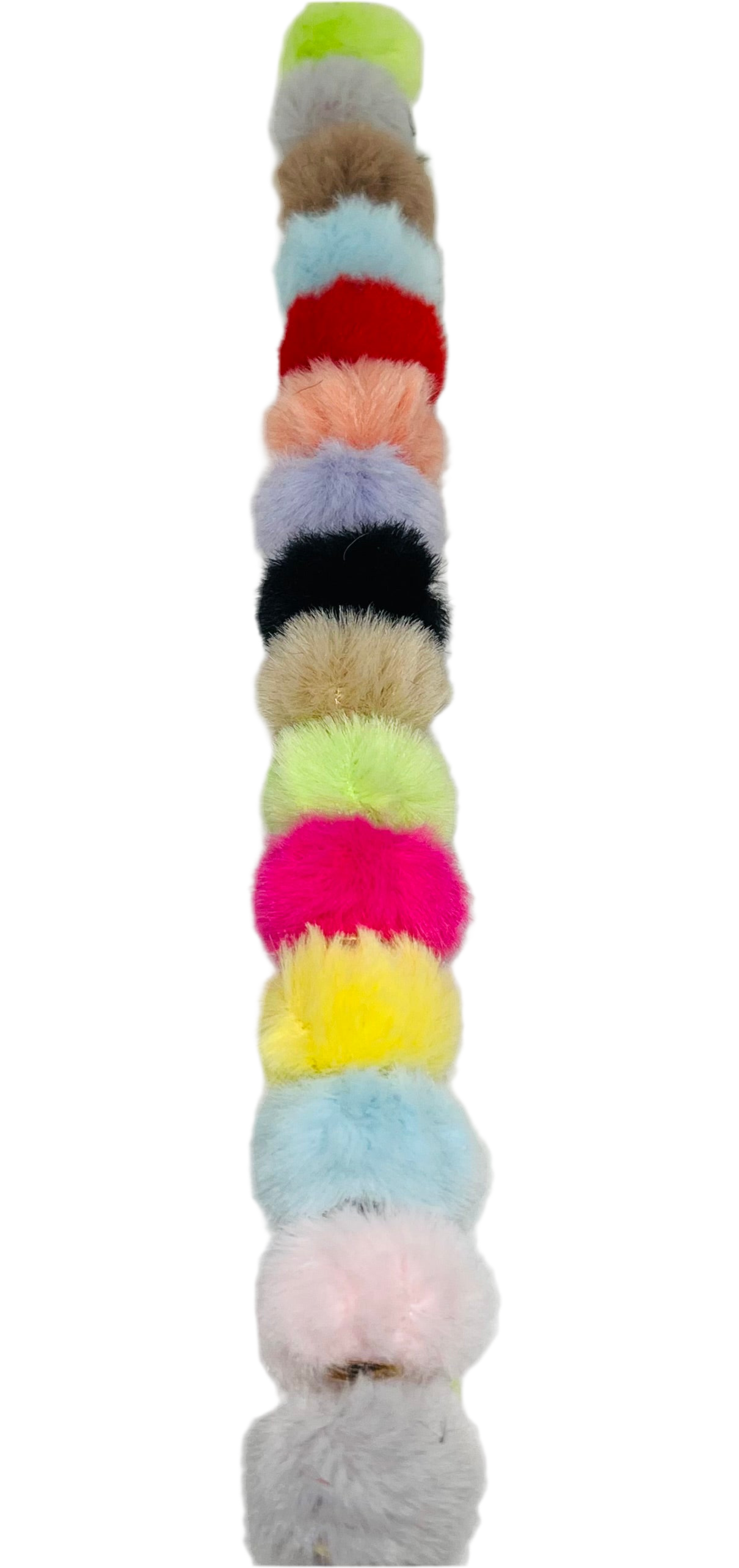 15 Count Wide Mouth Multicolor Fuzzy Spacer Bead Mix