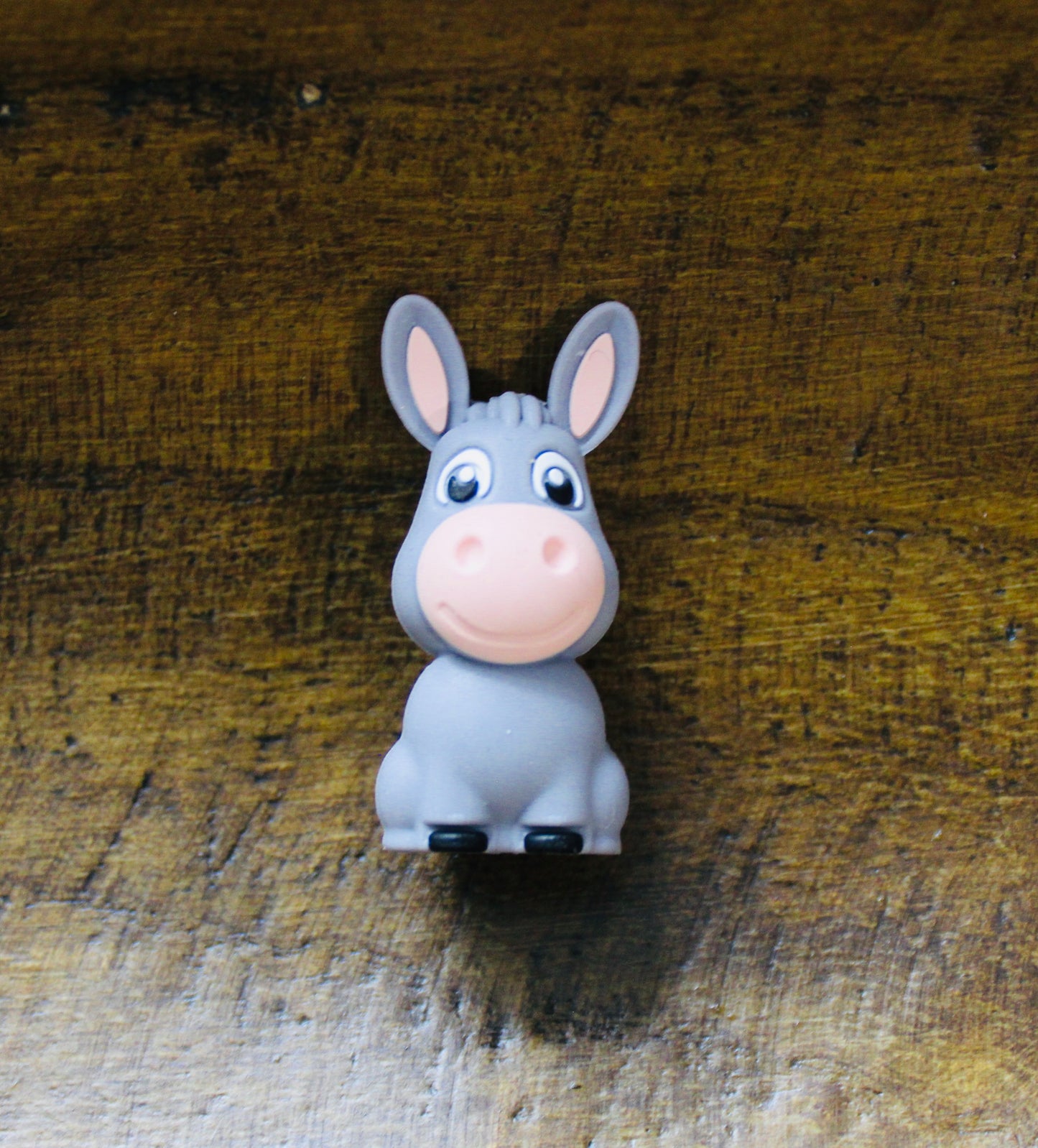 3D Gray Donkey Silicone Focal Bead