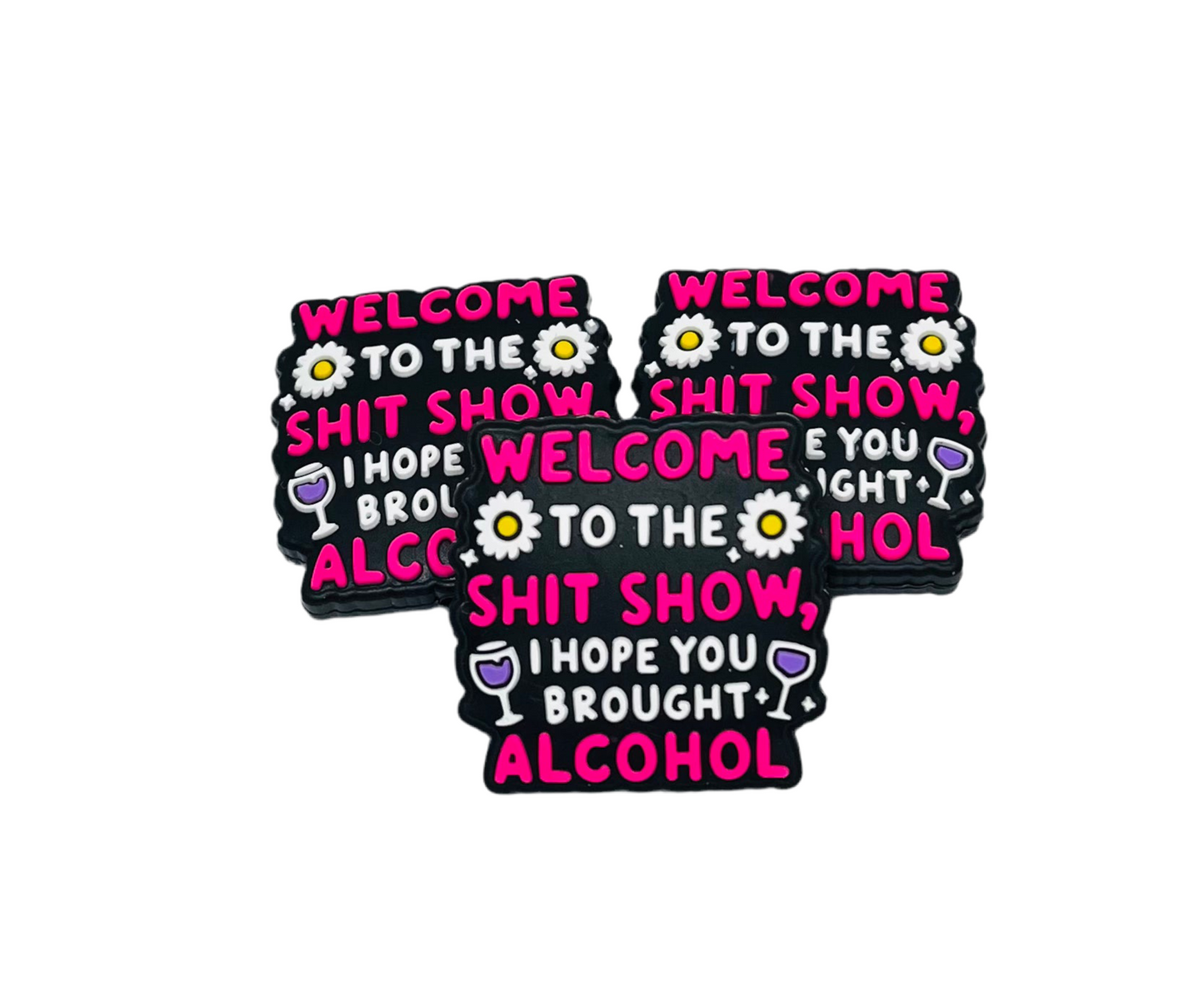 Alcohol Silicone Focal Bead Pink Black Purple White Beading