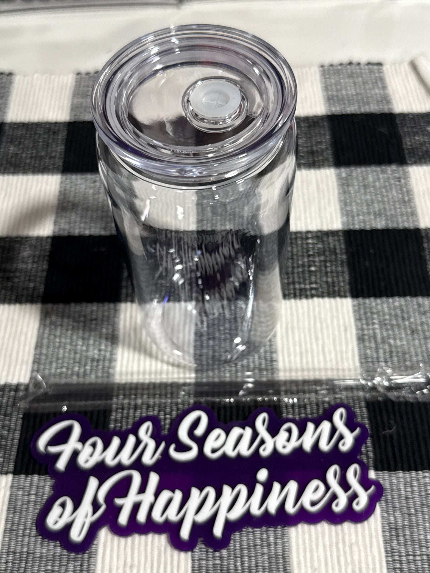 16oz Acrylic Clear Cup With Lid And Straw