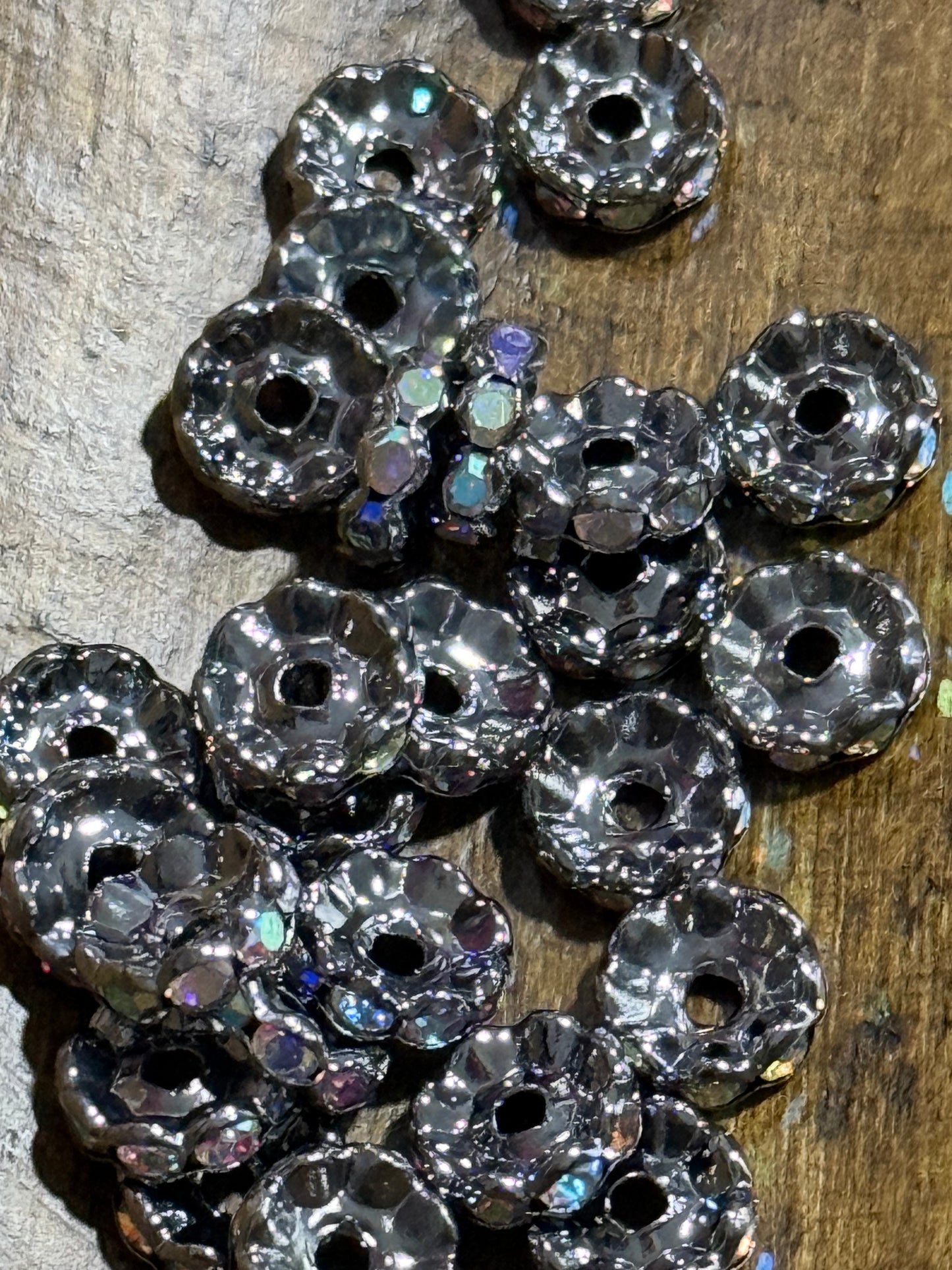 10mm Rhinestone Spacer Bead 50 Count Bag