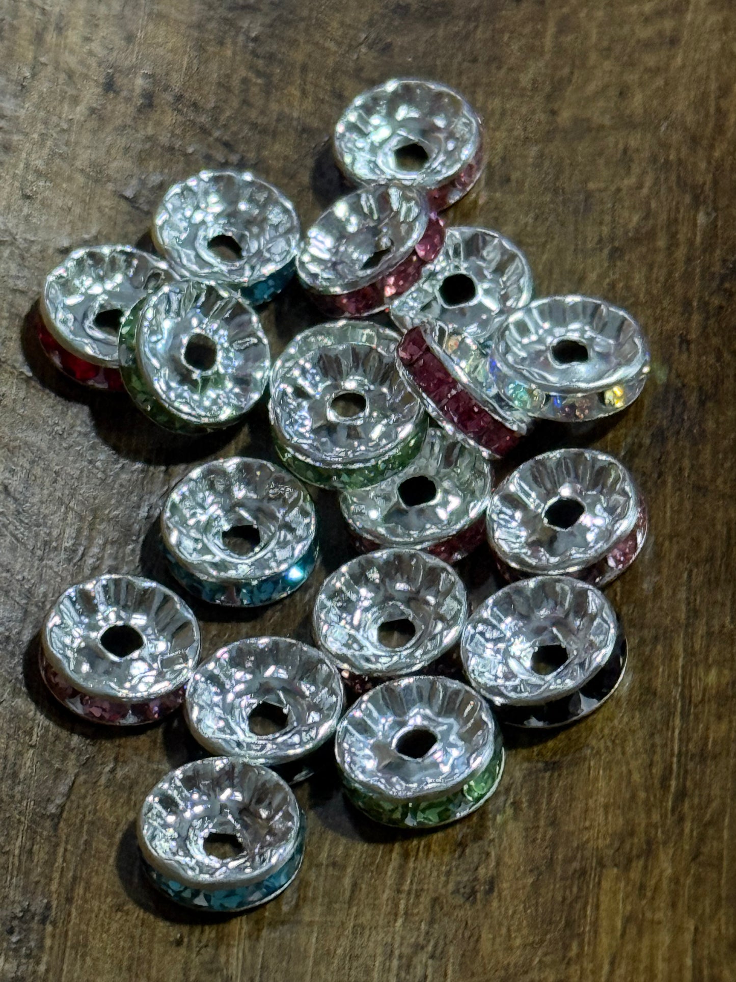 10mm Rhinestone Spacer Bead 50 Count Bag